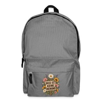 Hass ist keine Meinung – Gegen Rechts Statement - Rucksack - Mittelgrau - Vorne