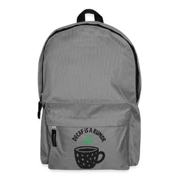 Kaffeehumor – Decaf Is a Rumor - Rucksack - Mittelgrau - Vorne