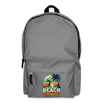 Beachvolleyball Sunset – Retro Beach Vibes - Rucksack - Mittelgrau - Vorne