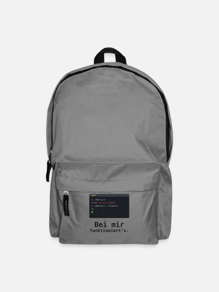 Bei mir funktioniert's - Programmierer Shirt - Rucksack - Mittelgrau