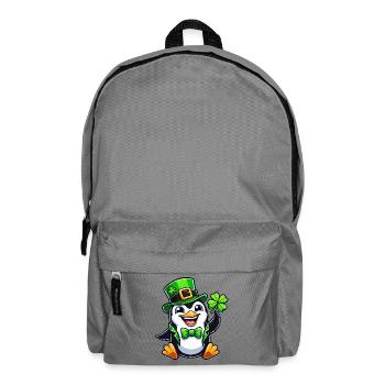 St. Patrick's Penguin with Lucky Clover - Backpack - elephant grey - Front