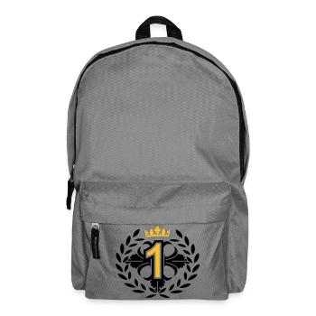 The Number One with a laurel wreath and crown - Backpack - elephant grey - Front