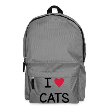 I love Cats gift for cat lovers - Backpack - elephant grey - Front