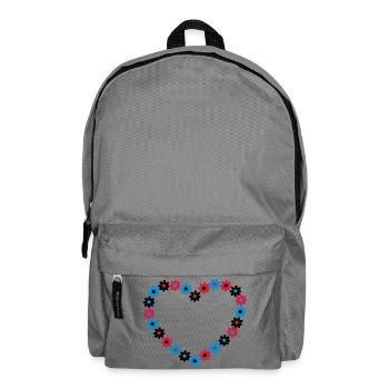 Heart of flowers - Backpack - elephant grey - Front
