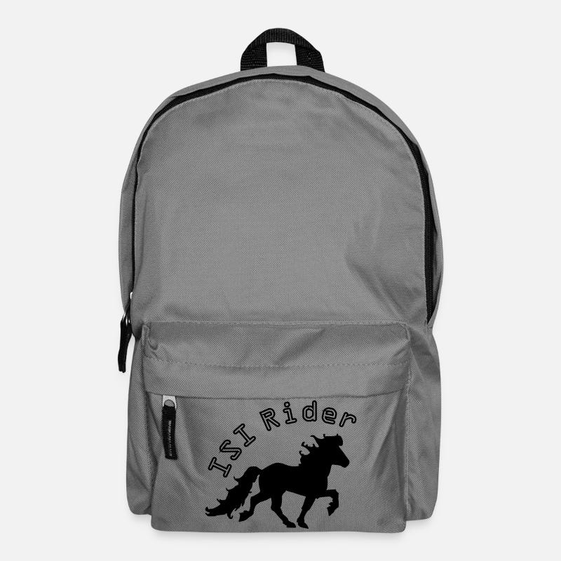 Cooles Islandpferd,  ISI Rider - Rucksack - Mittelgrau