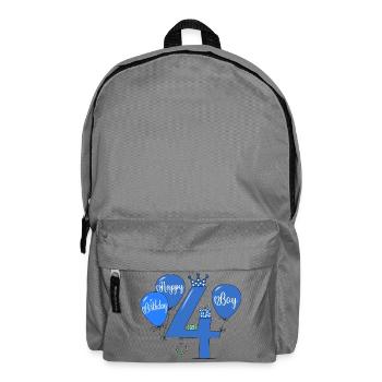 Joyeux anniversaire 4 garçon - Sac à dos - gris éléphant - Devant