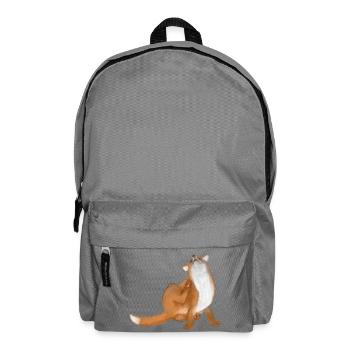 Scratching fox cute animal drawing - Backpack - elephant grey - Front