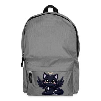 Chat gothique mignon ange noir avec ailes - Sac à dos - gris éléphant - Devant