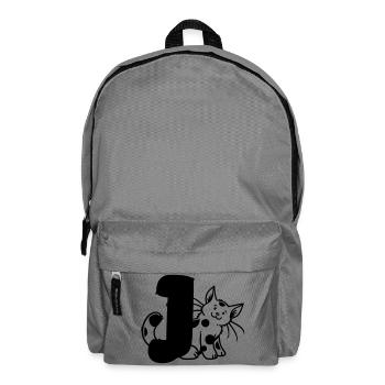Cat Letter J - Backpack - elephant grey - Front