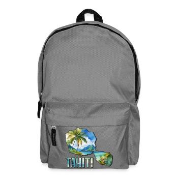 Aquarell Landkarte Tahiti - Rucksack - Mittelgrau - Vorne