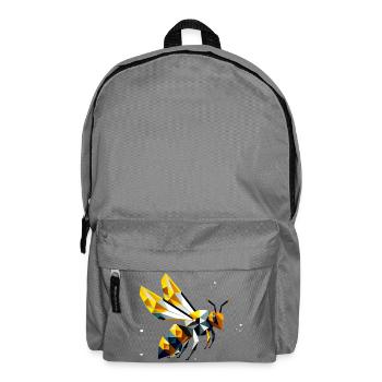 geometric bee, in modern polygon style - Backpack - elephant grey - Front