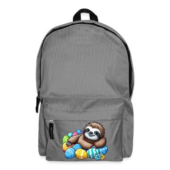 mignon paresseux oeuf de Pâques dessin animé Chilling Easter - Sac à dos - gris éléphant - Devant