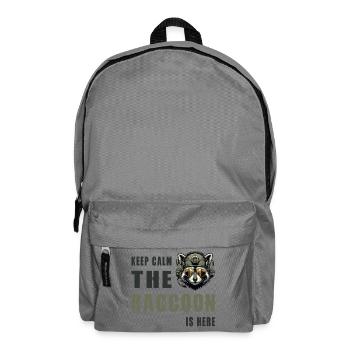 Keep Calm Raccoon Is Here - Rucksack - Mittelgrau - Vorne