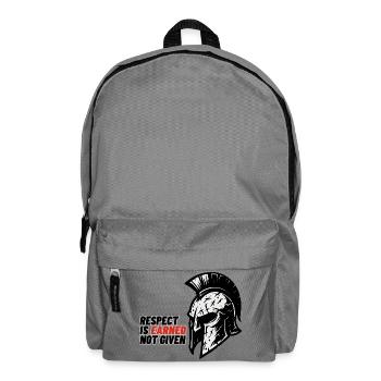 Respect Is earned not given – Spartan helmet - Backpack - elephant grey - Front