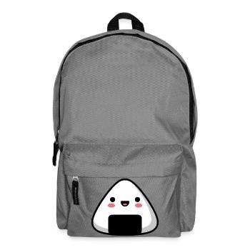 Kawaii Smile Onigiri Süßes Essen - Rucksack - Mittelgrau - Vorne