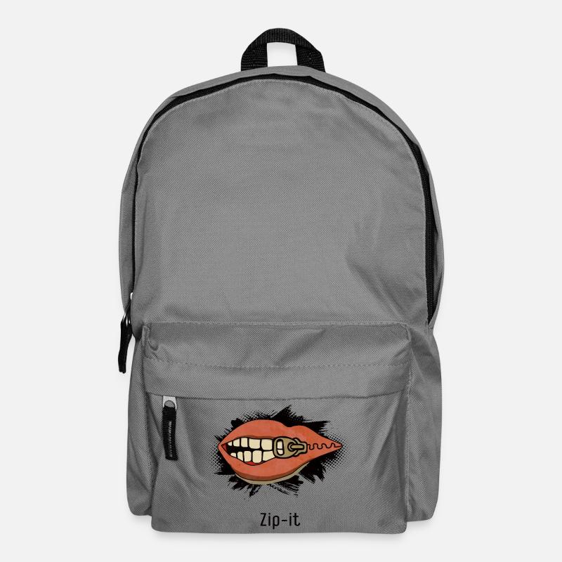 Zip it – cheeky statement in a pop art look - Backpack - elephant grey