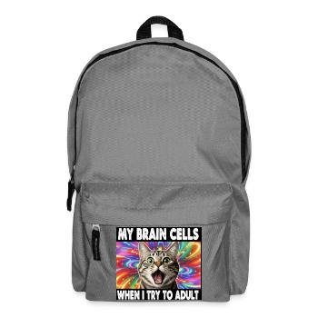 Eine intelligent humorvolle Katze - Rucksack - Mittelgrau - Vorne