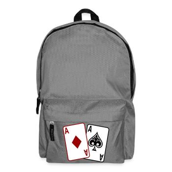Poker Cards – Texas Hold'em Casino Design - Backpack - elephant grey - Front