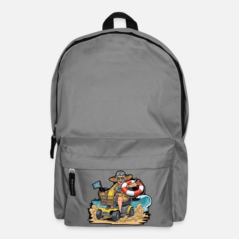 Summer Adventure Granny on Mobility Scooter - Backpack - elephant grey