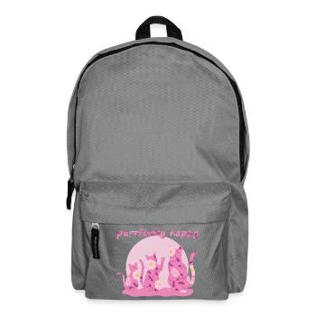Purrfectly happy - für Katzenfreunde - Rucksack - Mittelgrau - Vorne