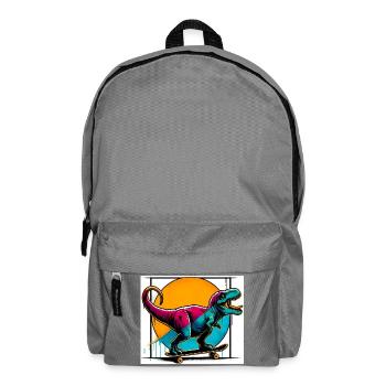 Dinosaure sur Skateboard - Sac à dos - gris éléphant - Devant