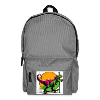Dinosaure sur Skateboard - Sac à dos - gris éléphant - Devant