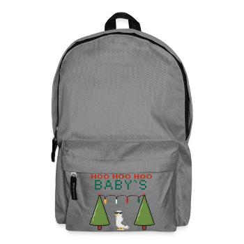 Pixel-Weihnachtsvogel mit Lichterketten - Rucksack - Mittelgrau - Vorne