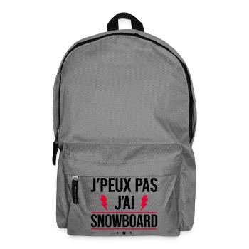 I Can't I Snowboard Snowboard Humor - Backpack - elephant grey - Front