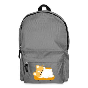 Tired Corgi on Sunny Couch - Backpack - elephant grey - Front