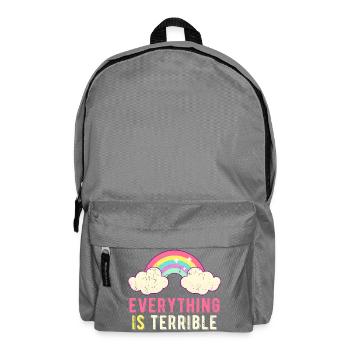Tout est terrible sarcasme pastel arc-en-ciel - Sac à dos - gris éléphant - Devant