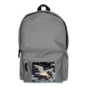 Möwen stiehlt Sandwich Lustig - Rucksack - Mittelgrau - Vorne
