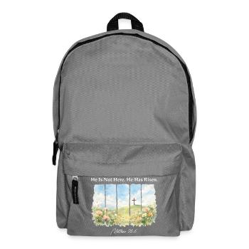 Er ist auferstanden, Matthäus 28,6 Ostern Christlich - Rucksack - Mittelgrau - Vorne