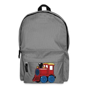 Süße Eisenbahn Lokomotive Dampflok für Kinder - Rucksack - Mittelgrau - Vorne