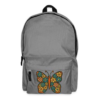Papillon avec motif floral - Sac à dos - gris éléphant - Devant