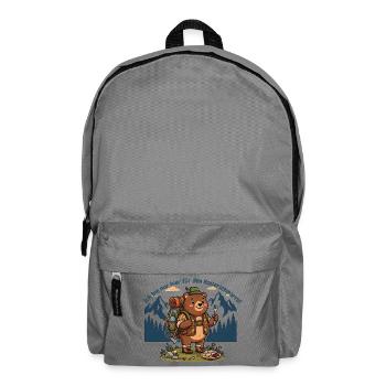 Kaiserschmarrn Wanderbär - Lustiges Wandershirt - Rucksack - Mittelgrau - Vorne