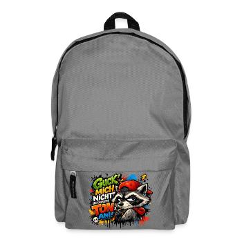 Guck Mich Nicht In Diesem Ton An Raccoon - Rucksack - Mittelgrau - Vorne