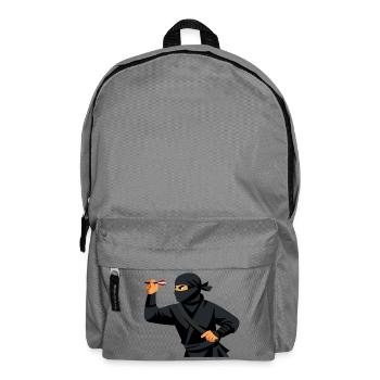Ninja with dart in black - Backpack - elephant grey - Front