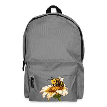 Biene Honig Imker Honigwabe Blumen Wiese Insekt - Rucksack - Mittelgrau - Vorne
