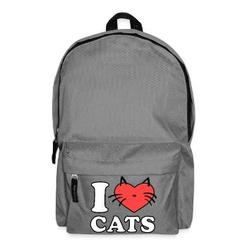 I Love Cats Herzlogo - Rucksack - Mittelgrau - Vorne