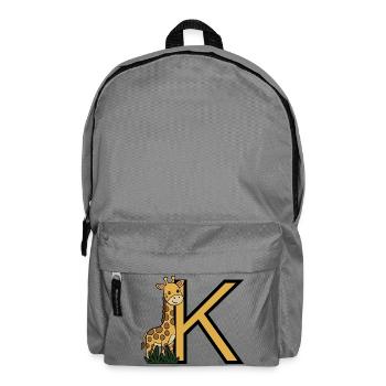 Giraffe Buchstabe K - Rucksack - Mittelgrau - Vorne