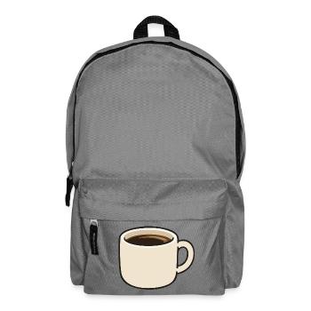 Minimalist Coffee Cup Cartoon Illustration - Backpack - elephant grey - Front