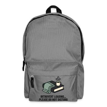 Introvert Loading Cozy Reading Mug - Backpack - elephant grey - Front