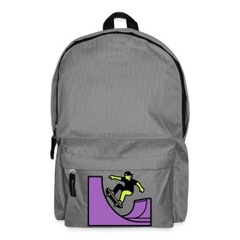 Skateboard Halfpipe Grafik - Rucksack - Mittelgrau - Vorne