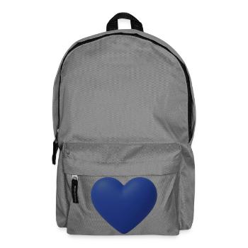 Kobaltblauer Herz 3D - Rucksack - Mittelgrau - Vorne