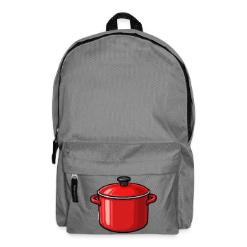 Roter Topf Cartoon Stil - Rucksack - Mittelgrau - Vorne