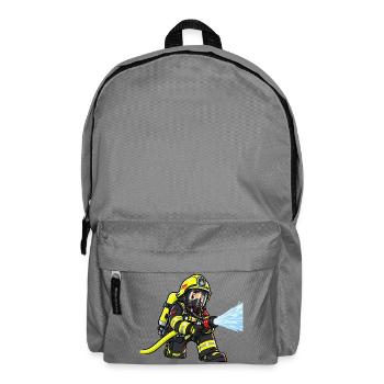 Kleiner Feuerwehrheld – Atemschutz Feuerwehr Kinde - Rucksack - Mittelgrau - Vorne