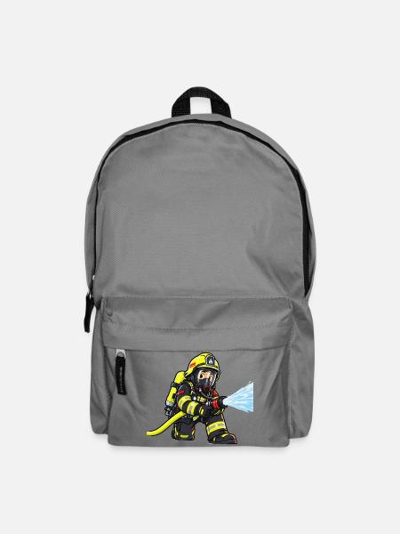 Kleiner Feuerwehrheld – Atemschutz Feuerwehr Kinde - Rucksack - Mittelgrau