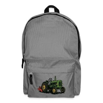 Green tractor in the light of agriculture - Backpack - elephant grey - Front