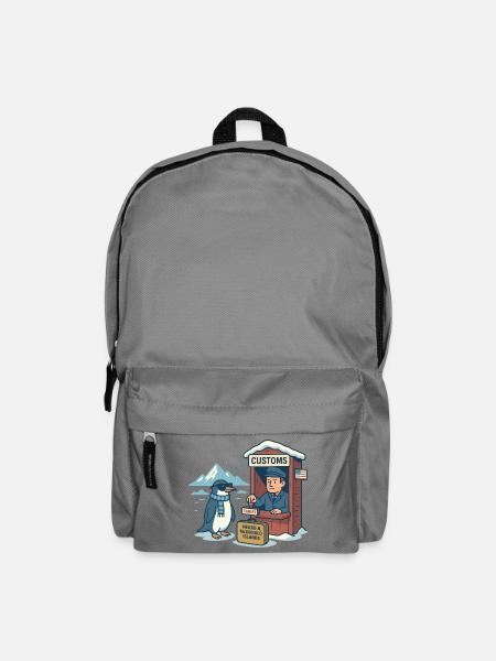 Lustiger Pinguin Cartoon Zölle und Satire - Rucksack - Mittelgrau