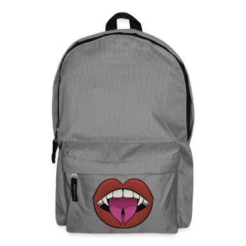 Lippen mit Gradient-Zunge und Vampirzähnen - Rucksack - Mittelgrau - Vorne
